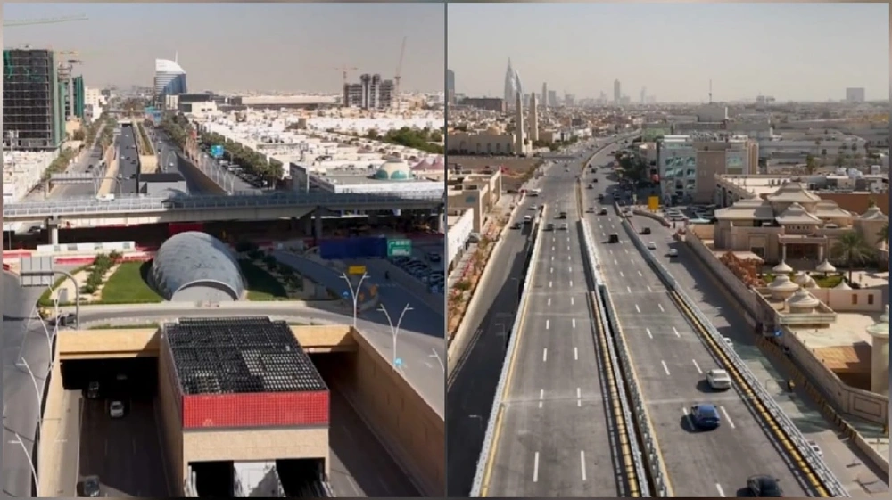 انتهاء أعمال جسر تقاطع شارع التخصصي مع طريق الملك عبدالله بالرياض.. فيديو