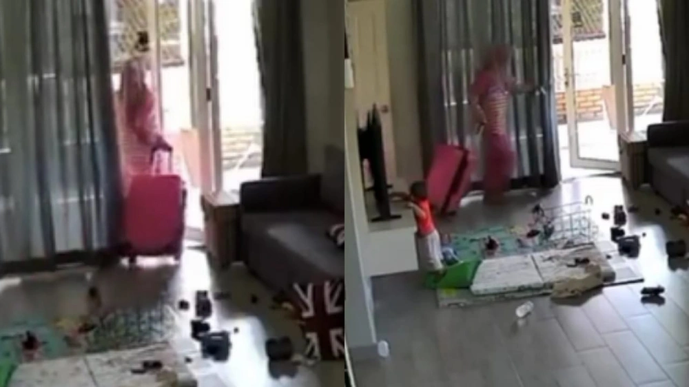 عاملة منزلية تهرب بالذهب وتترك طفلين بمفردهما لساعات .. فيديو