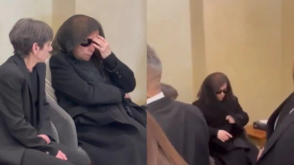 دموع فيروز في عزاء ابنها هلي.. فيديو