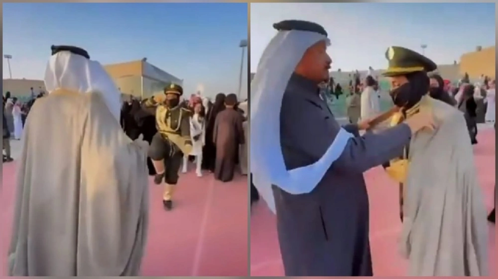 لحظة مؤثرة بين أب وابنته احتفالاً بتخرجها العسكري.. فيديو
