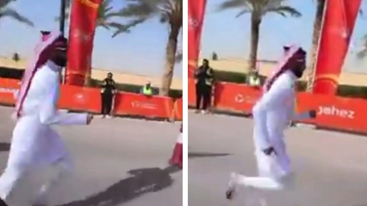 عبدالله الحسين يستكمل ماراثون الرياض بالزي الوطني ويخطف الأنظار .. فيديو