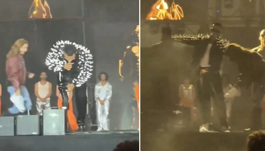 محمد رمضان يوقف حفلته على المسرح بسبب حذائه .. فيديو