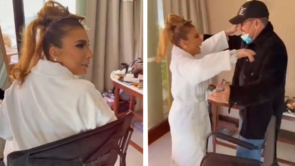 مفاجأة غير متوقعة من زوج أصالة في كواليس حفل العلا .. فيديو