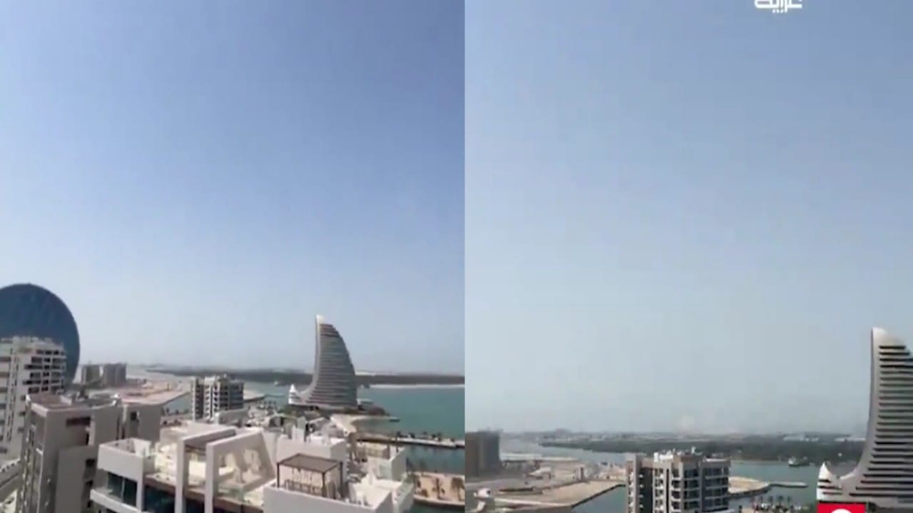 وفاة شخص من جنسية آسيوية بعد سقوط شظايا صاروخ في أبوظبي.. فيديو