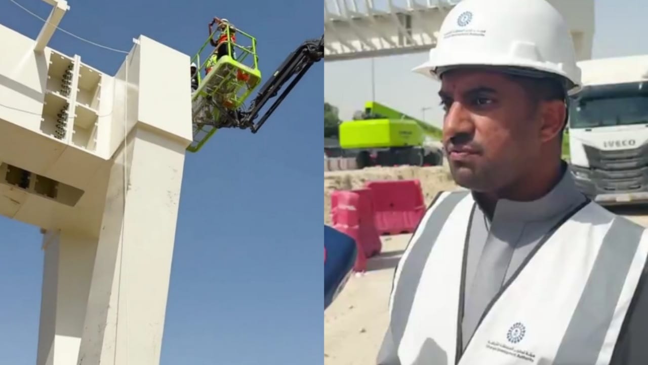 إنجاز تركيب جسر مشاة بالخبر خلال وقت قياسي .. فيديو