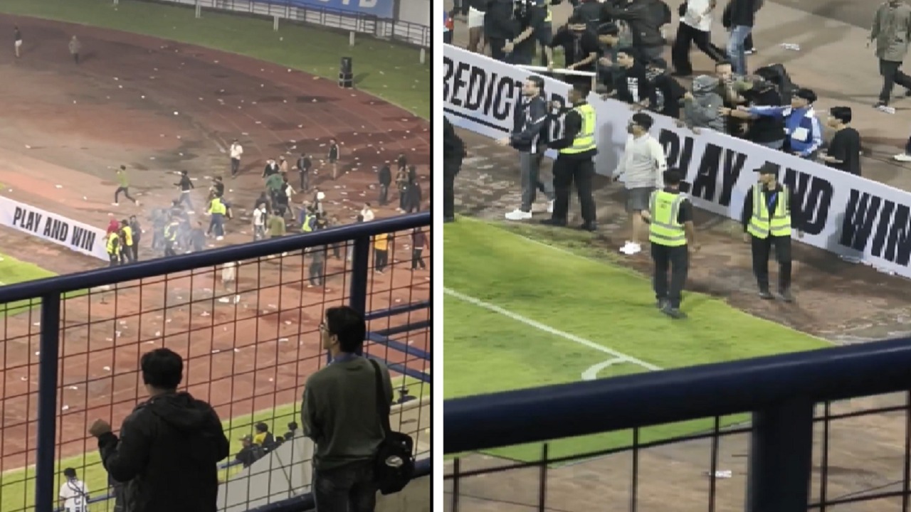 جماهير تحاول ضرب لاعبي راتشابوري التايلاندي بعد خسارة فريقهم.. فيديو