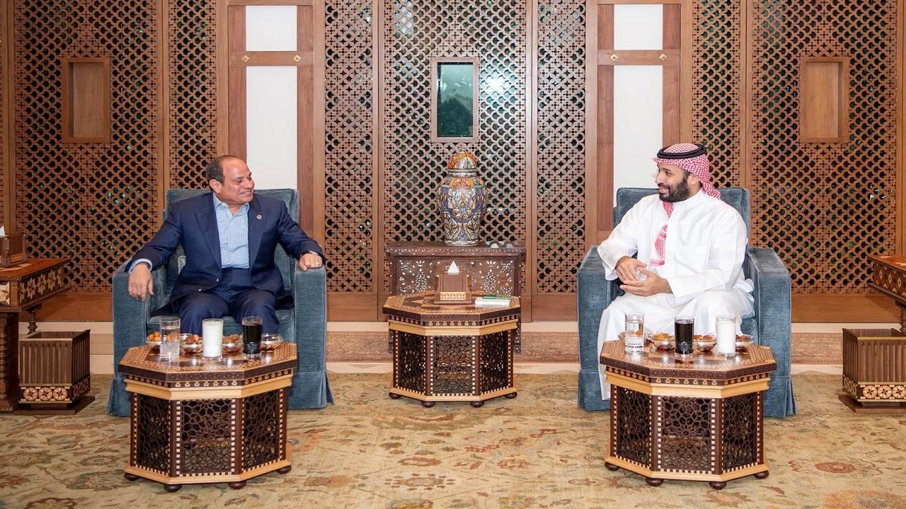 ولي العهد وفخامة السيسي يبحثان العلاقات الثنائية بين البلدين