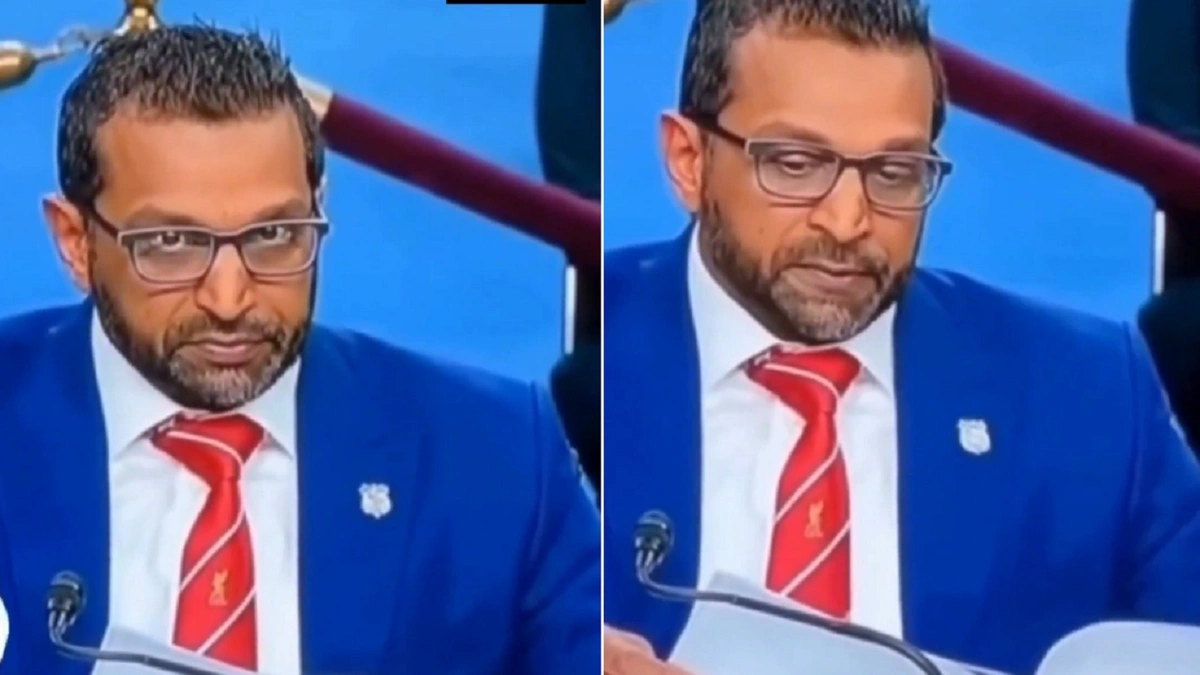 تصرفات غريبة لمدير مكتب التحقيقات الفيدرالي بعد قراءته أوراقاً على الهواء.. فيديو