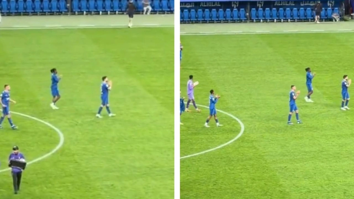 لاعبو الهلال يحيون جماهيرهم بعد الفوز على الوحدة .. فيديو