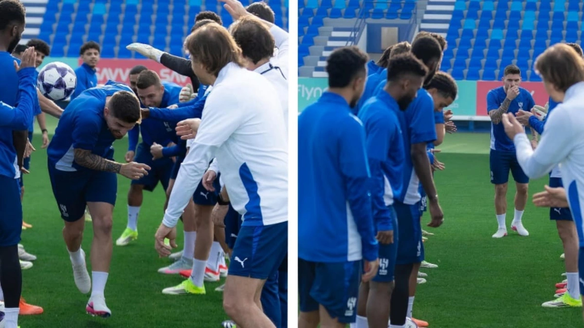 لاعبو الهلال يحتفلون بتجديد نيفيز على طريقتهم .. صور