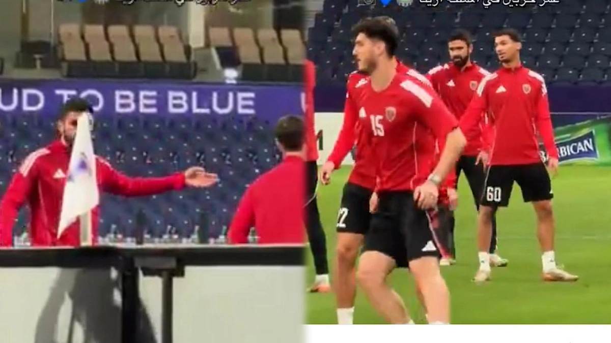 عمر خريبين يشارك في تدريبات الوحدة بالمملكة أرينا .. فيديو