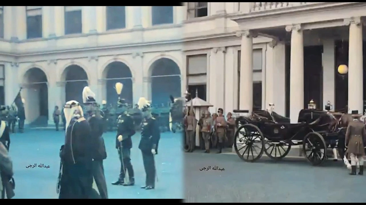 مقطع نادر للملك فيصل خلال زيارته الأولى لأوروبا قبل 94 عام
