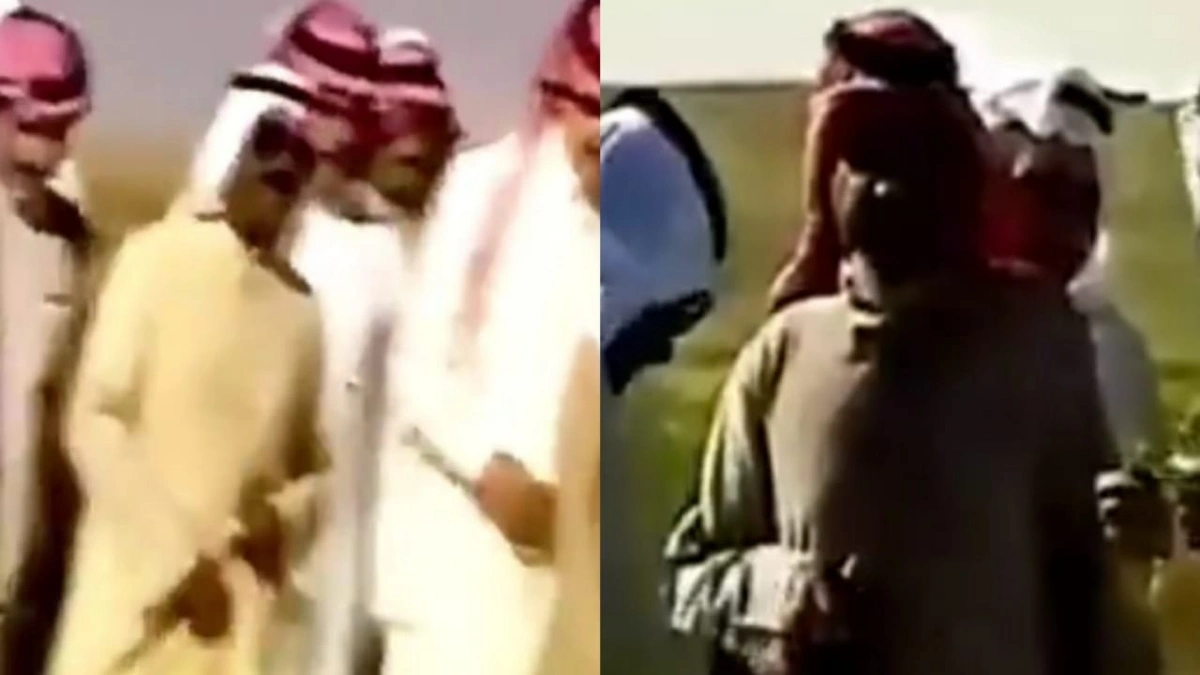 لحظات ودية تجمع الملك فهد والشيخ جابر في رحلة برية عام 1986 .. فيديو