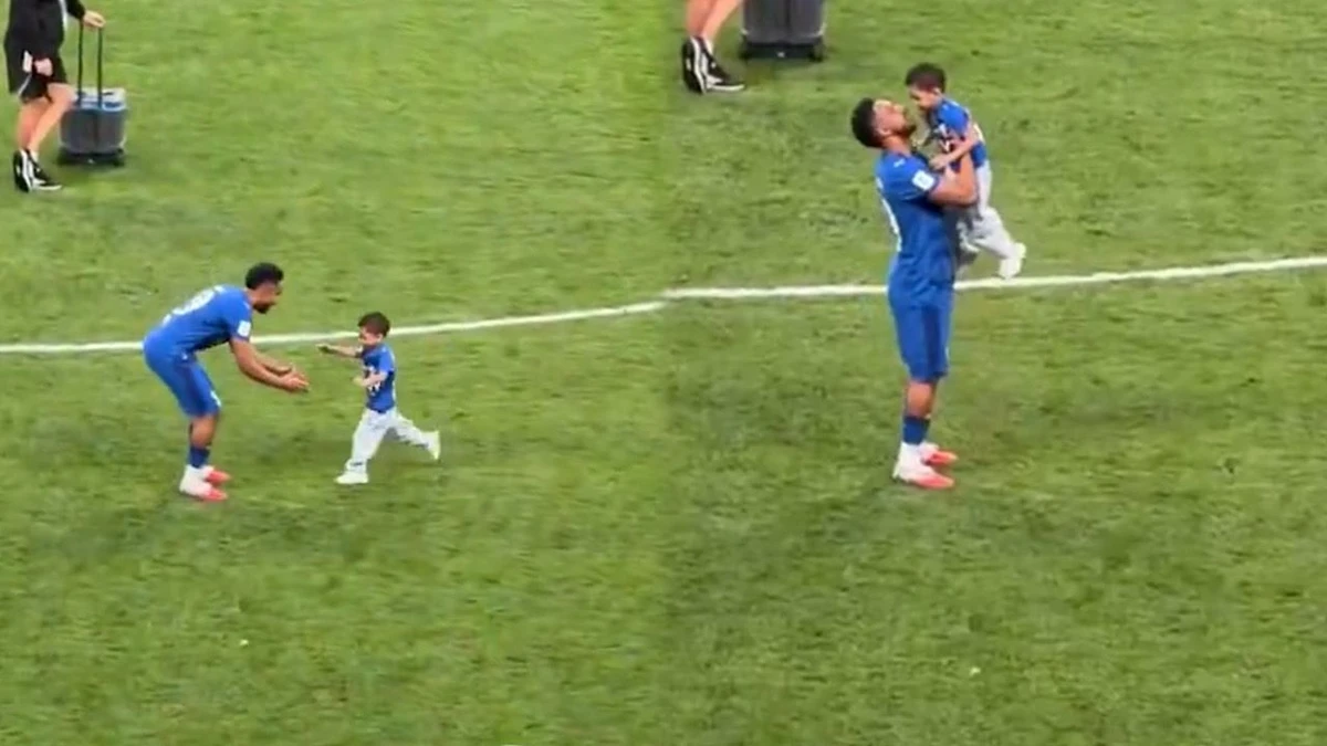 نجل لاجامي يركض نحو سالم الدوسري ويحتضنه في مشهد مؤثر..فيديو