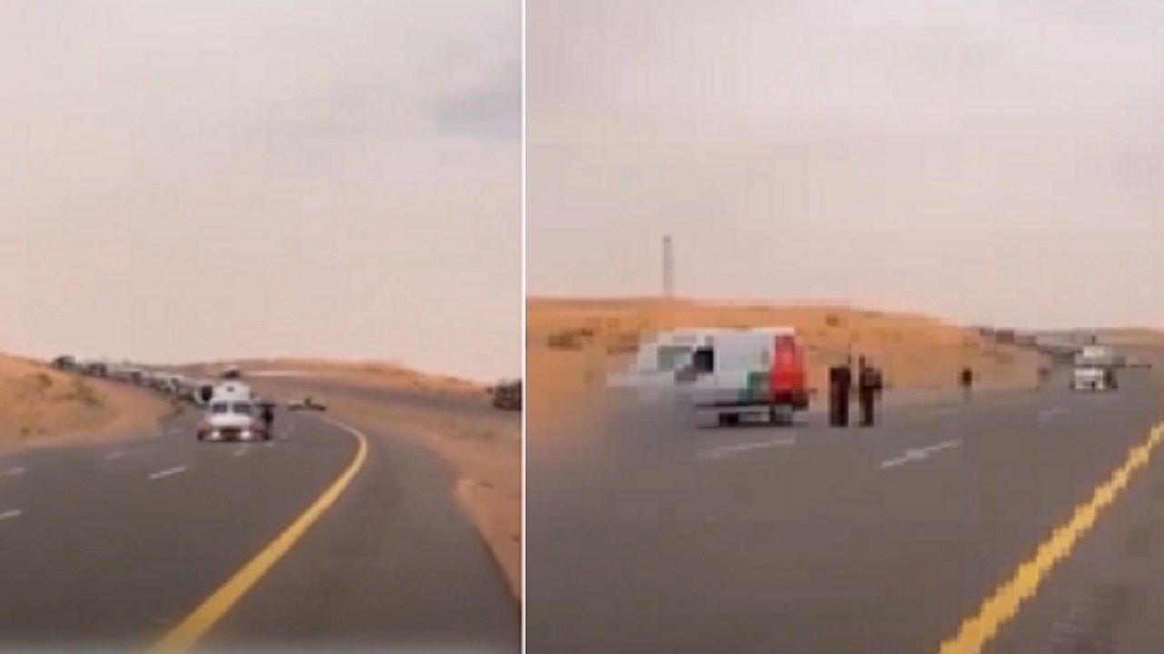 الإسعاف الجوي ينقل مصابين عراقيين إثر حادث على طريق حائل