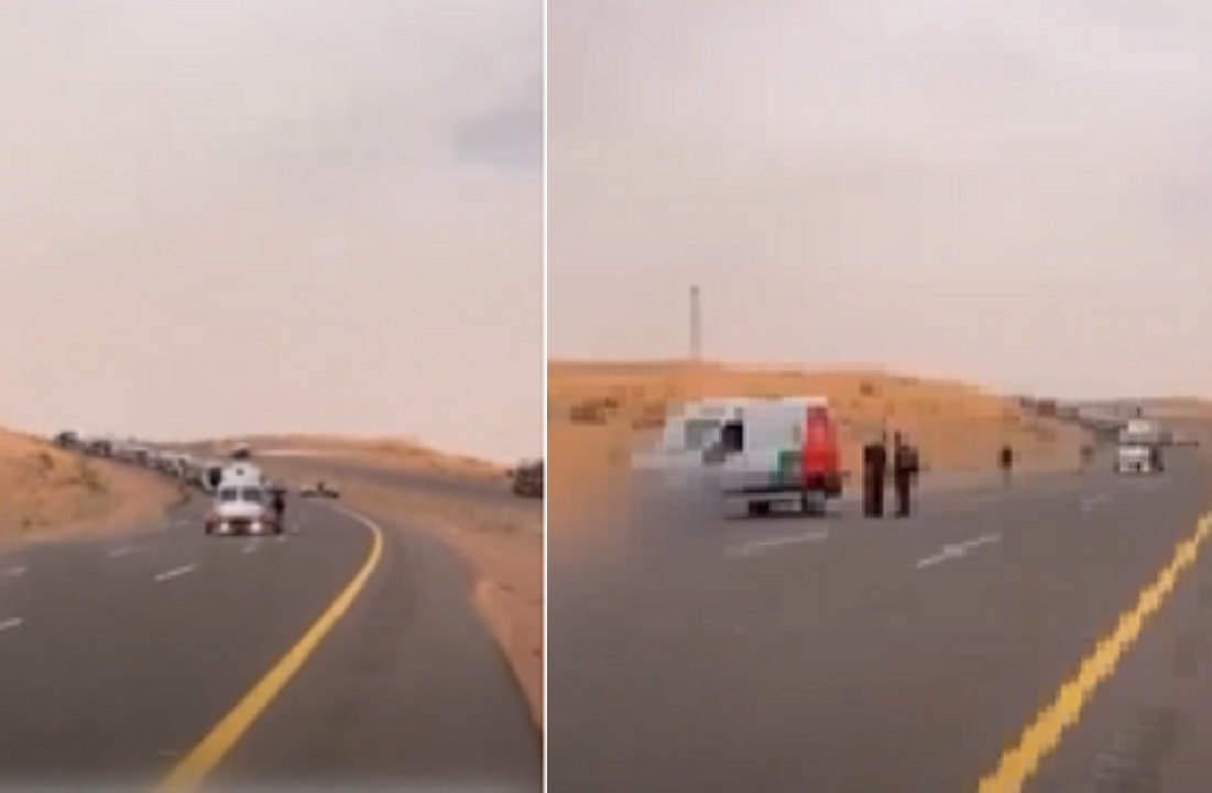 الإسعاف الجوي ينقل مصابين عراقيين إثر حادث على طريق حائل