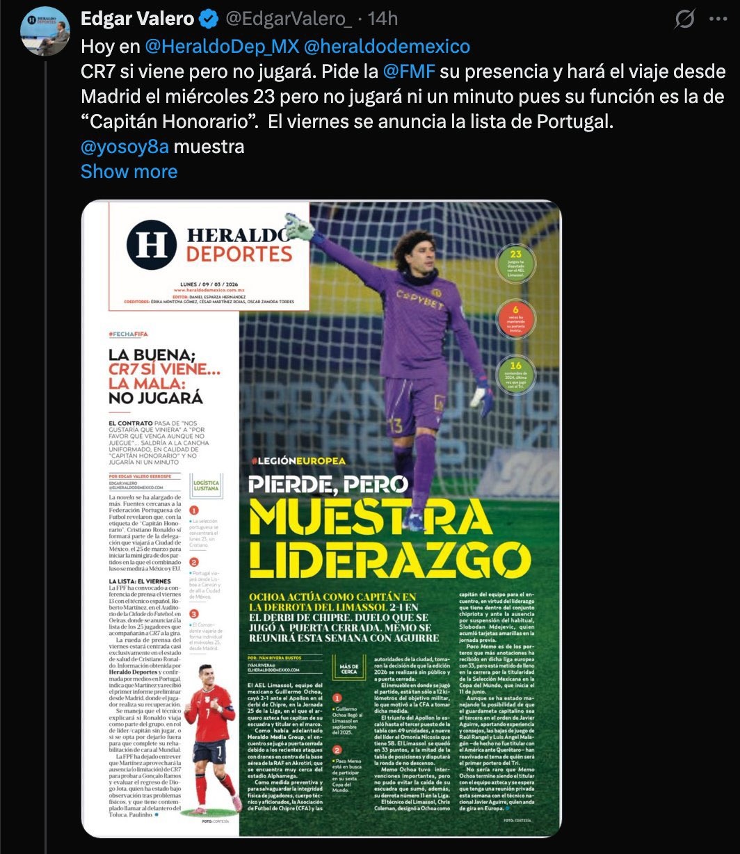 جدل واسع بعد استخدام صحفي مكسيكي اسم جوتا بشكل مسيء