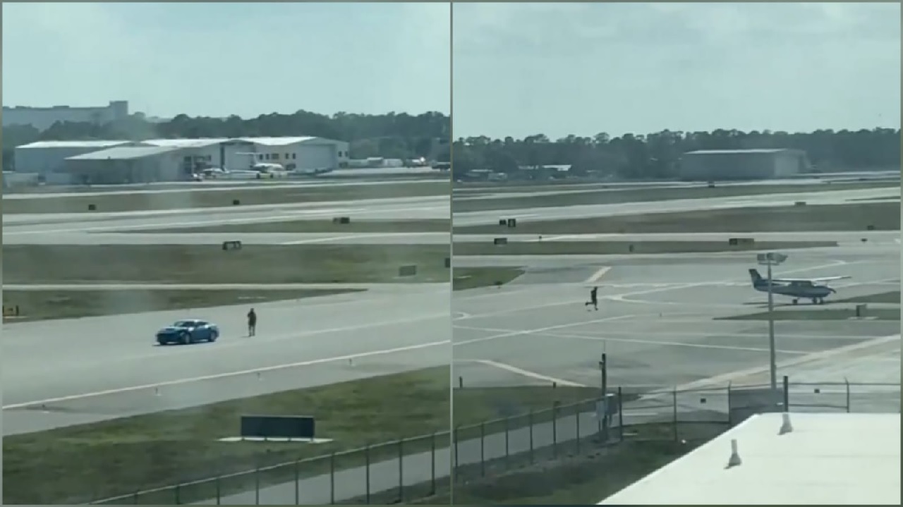 رجل يقتحم مطار بفلوريدا ويحاول سرقة طائرات.. فيديو