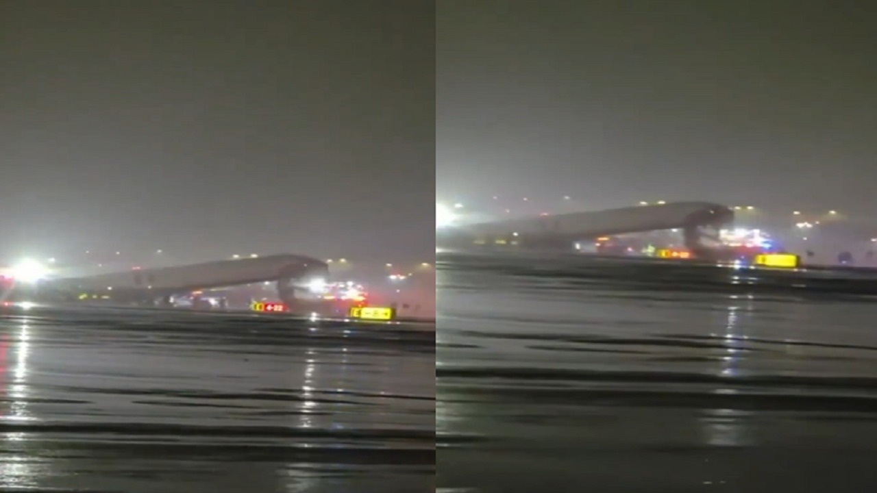 مصرع شخصين في حادث تصادم مروع بين طائرة ومركبة بمطار لاغوارديا.. فيديو