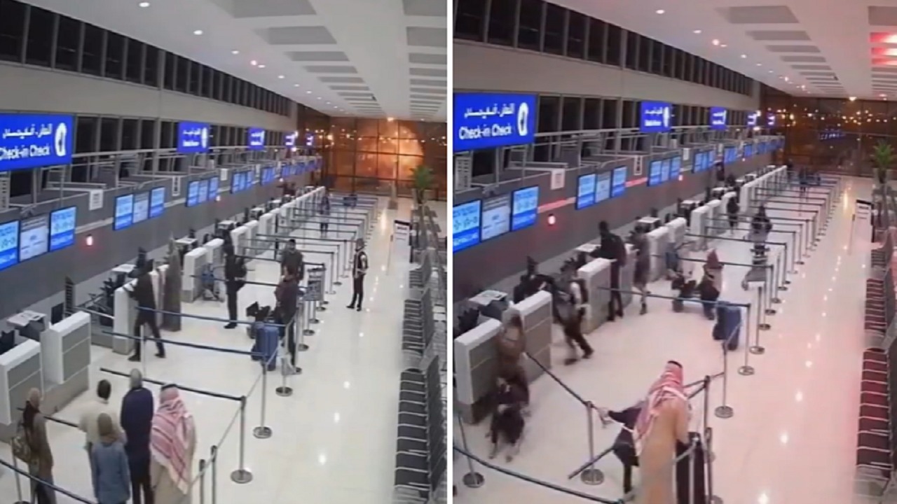 لحظة سقوط مسيرة إيرانية على مطار دبي.. فيديو