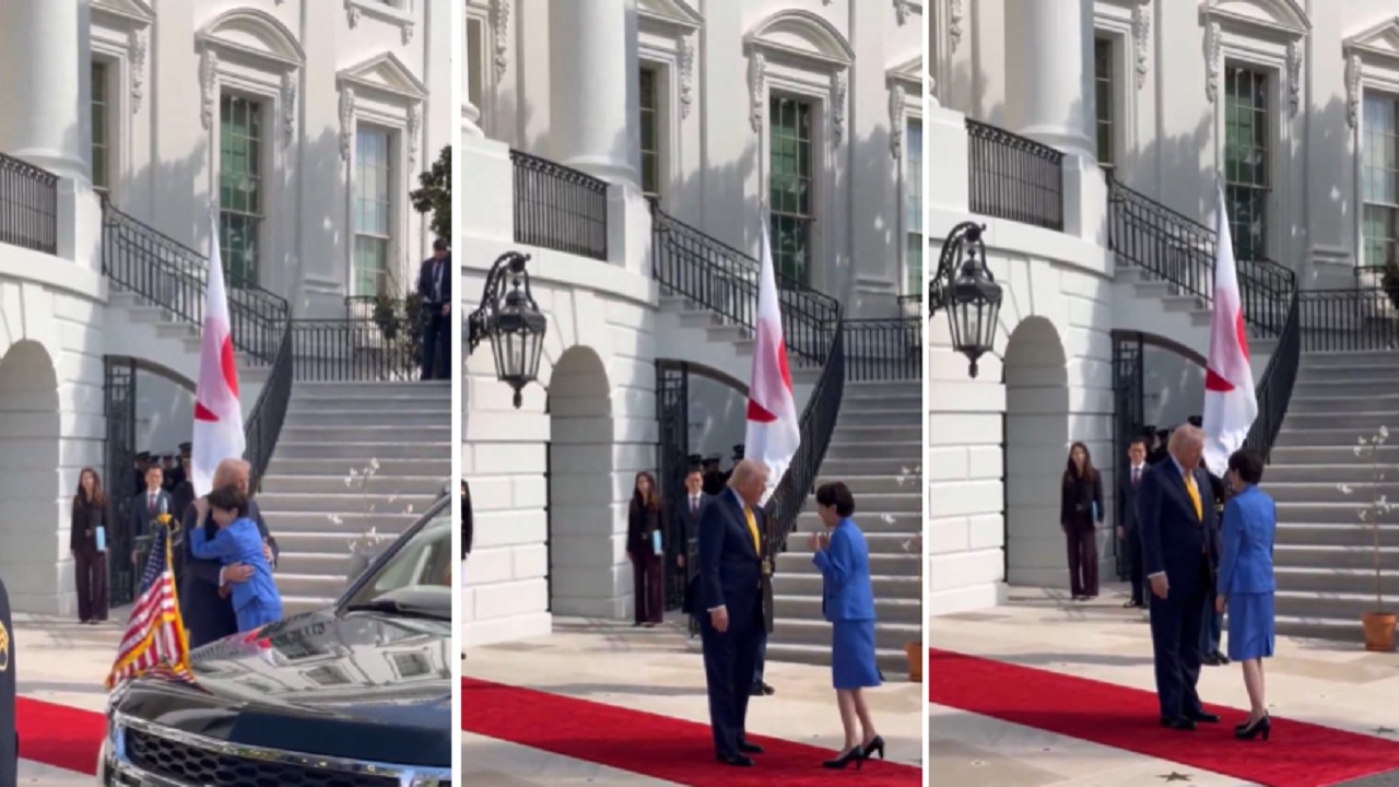 رئيسة وزراء اليابان تركض مهرولة لعناق ترامب .. فيديو