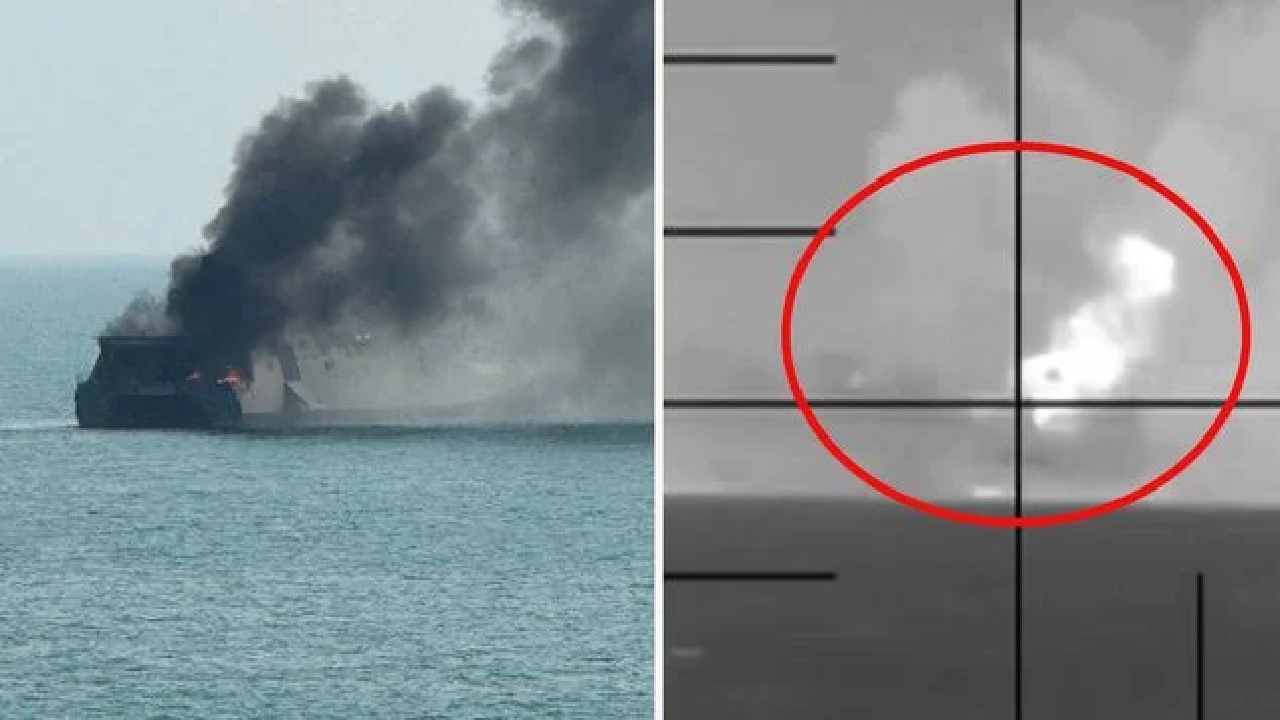 لحظة إغراق الغواصة الأمريكية للفرقاطة الإيرانية IRIS Dena.. فيديو