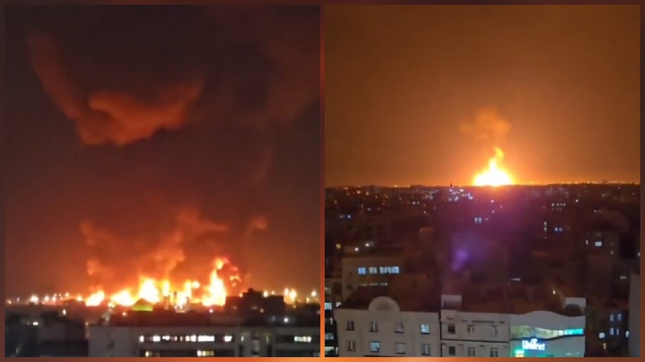 لحظة قصف مصفاة طهران للنفط.. فيديو