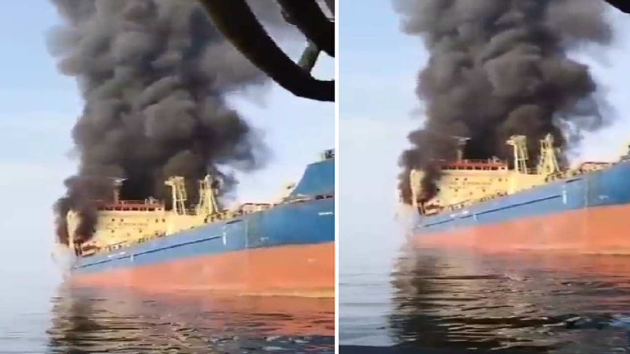 استهداف ناقلة نفط في مضيق هرمز.. فيديو