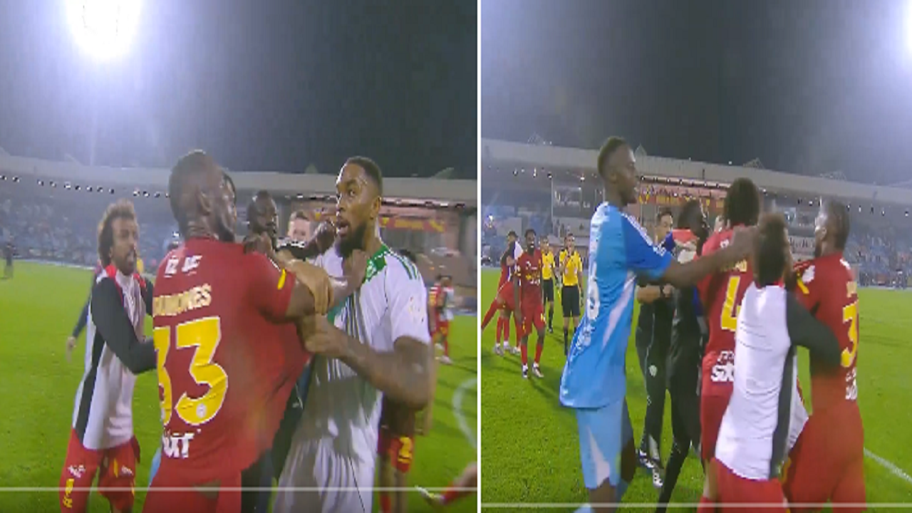 اشتباك بالأيدي بين توني وكينيونيس بعد مباراة القادسية والأهلي.. فيديو