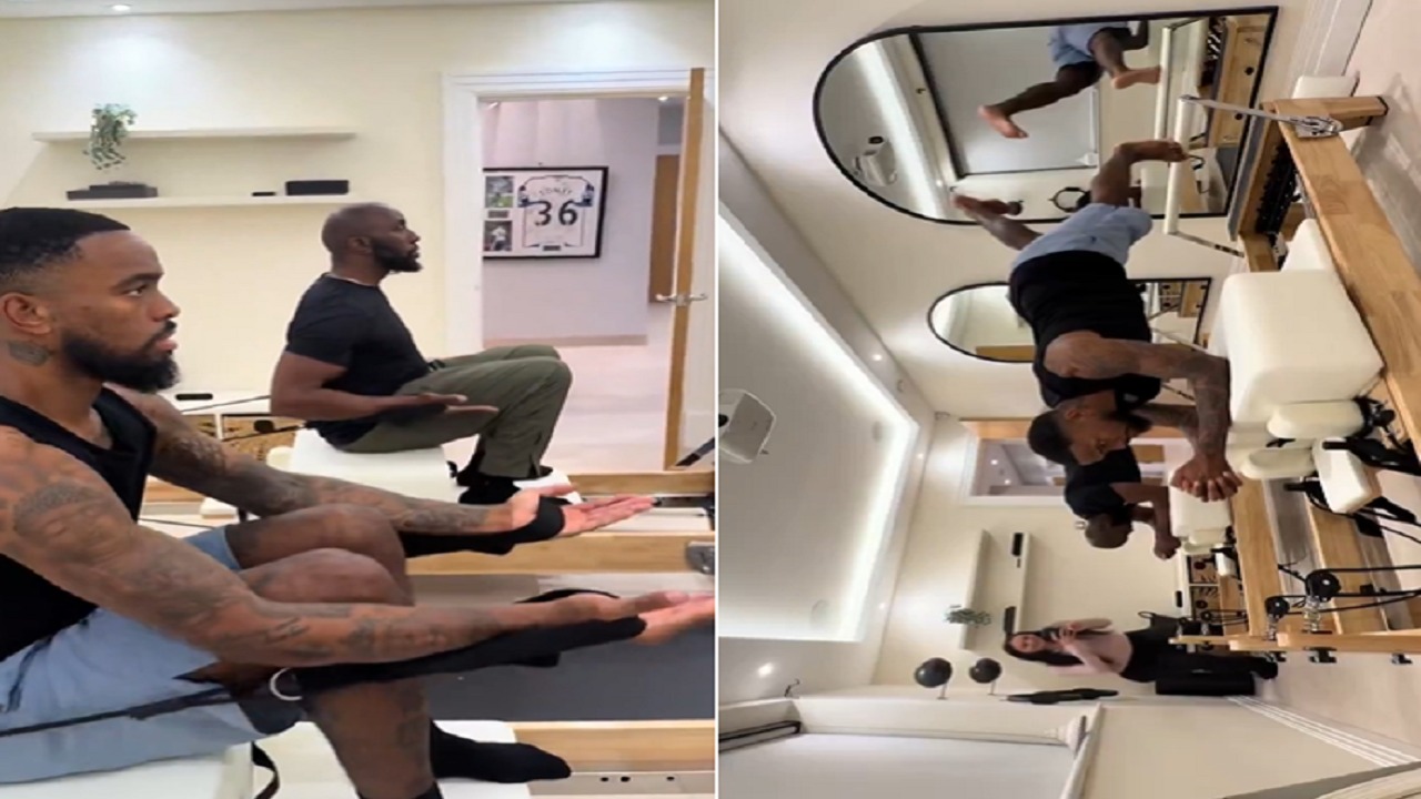 آيفان توني يؤدي تمارين البيلاتيس بإشراف زوجته .. فيديو