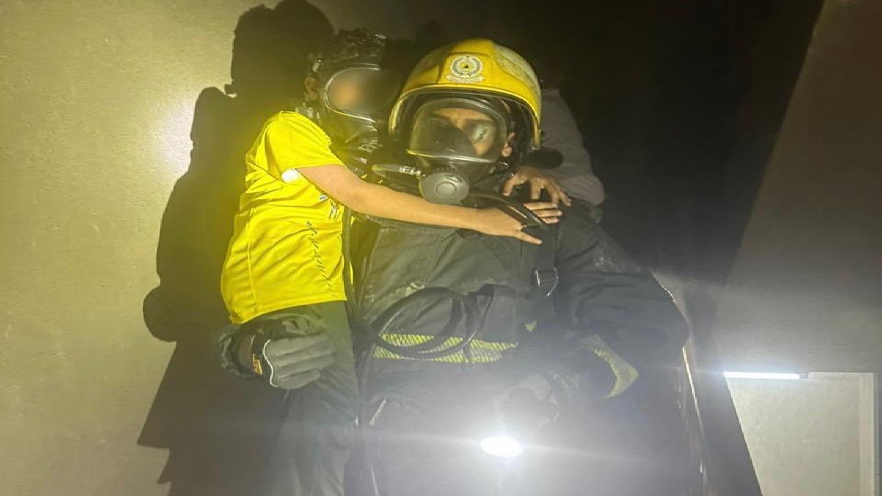 الدفاع المدني ينقذ 5 أشخاص من حريق أسطوانة غاز بالرياض