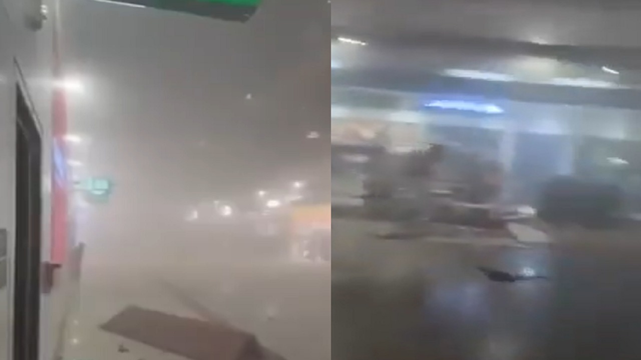 صاروخ إيراني يُدمر جزءاً من مطار دبي.. فيديو