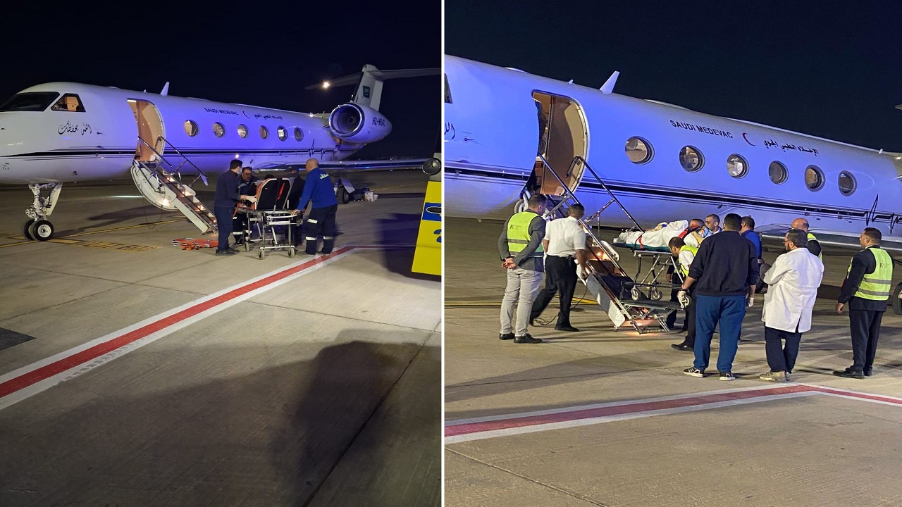 إخلاء طبي لمواطنين من القاهرة لعلاجهما في المملكة.. صور