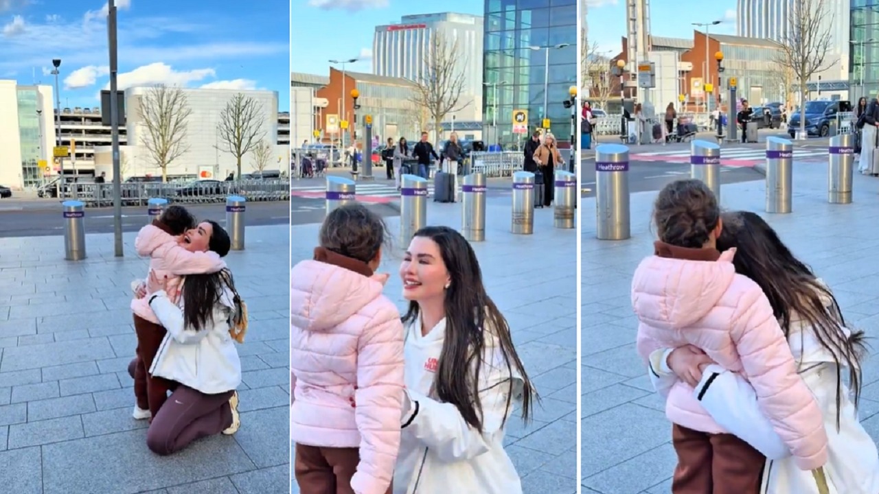 روان بن حسين تبكى في أول لقاء بابنتها بعد غياب عام.. فيديو