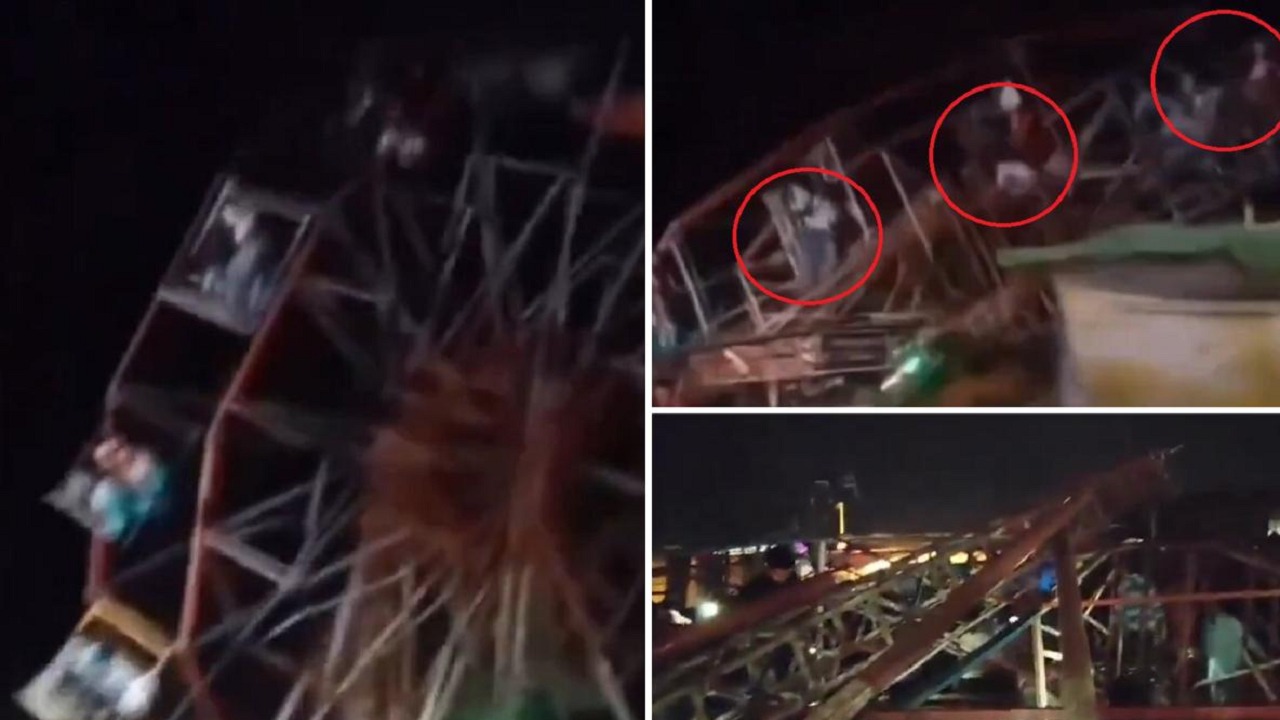 تحطم مروع لأرجوحة عملاقة في الهند.. فيديو