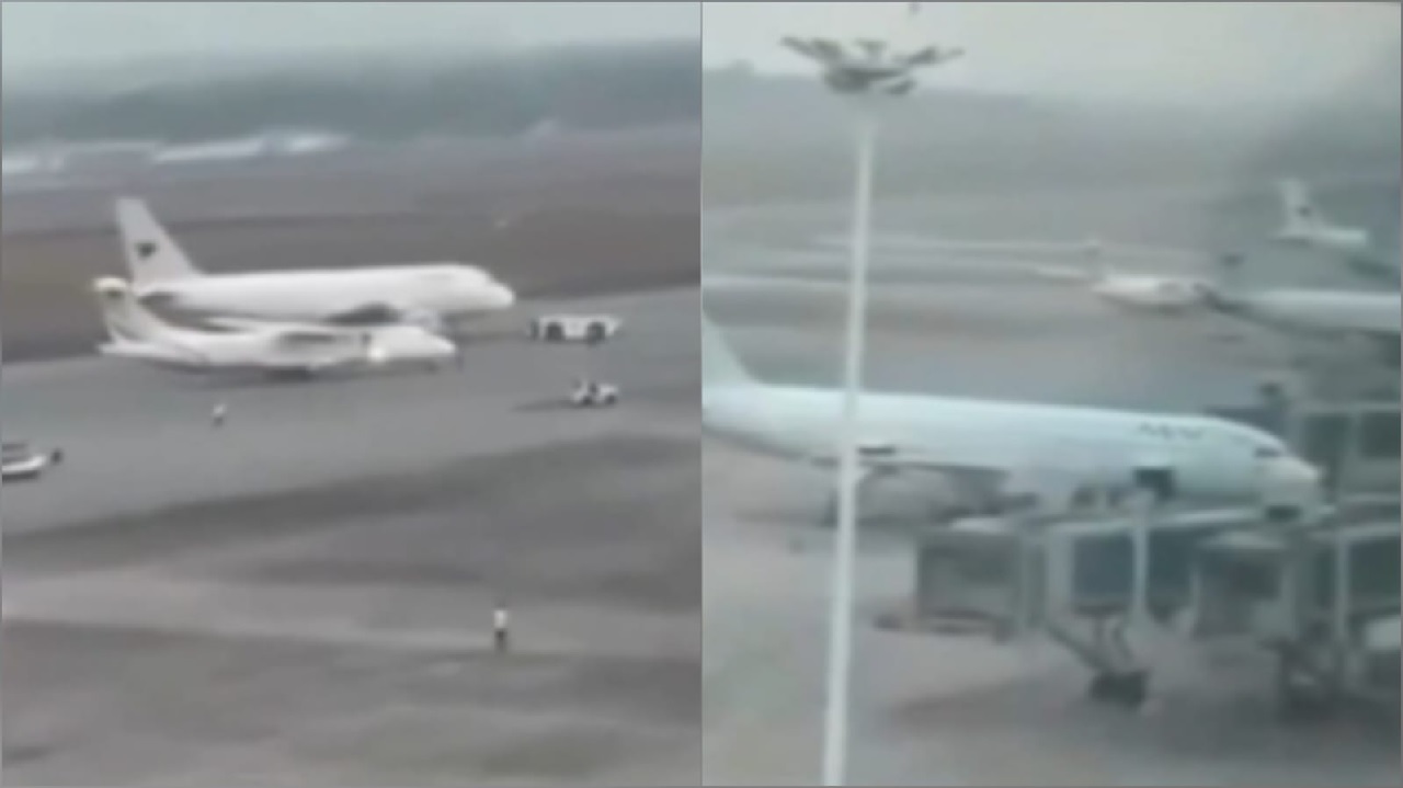 عطل الفرامل يتسبب باصطدام طائرتين بمطار يانغون الدولي.. فيديو