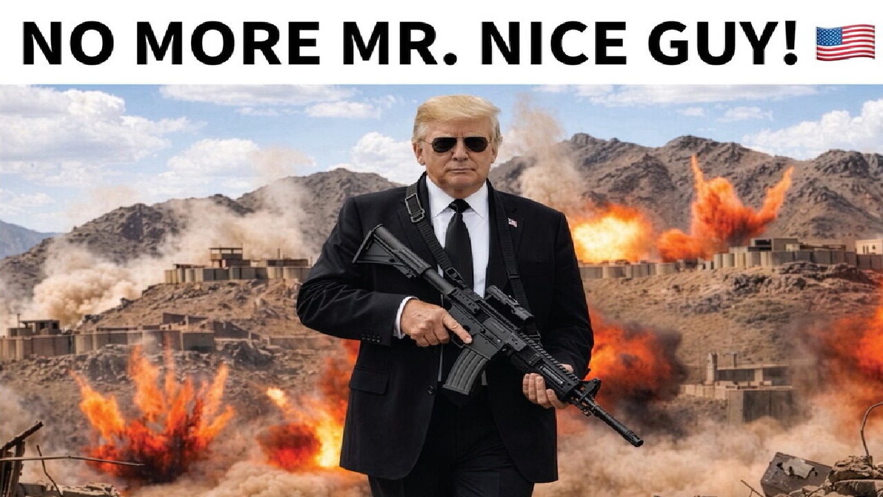 ترامب ينشر صورة مركبة وهو يحمل بندقية آلية على منصته تروث سوشيال