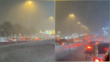 أمطار رعدية غزيرة تضرب الدائري الشمالي بالرياض.. فيديو