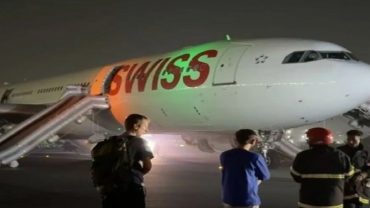 إصابة 4 ركاب إثر اندلاع حريق في طائرة سويسرية
