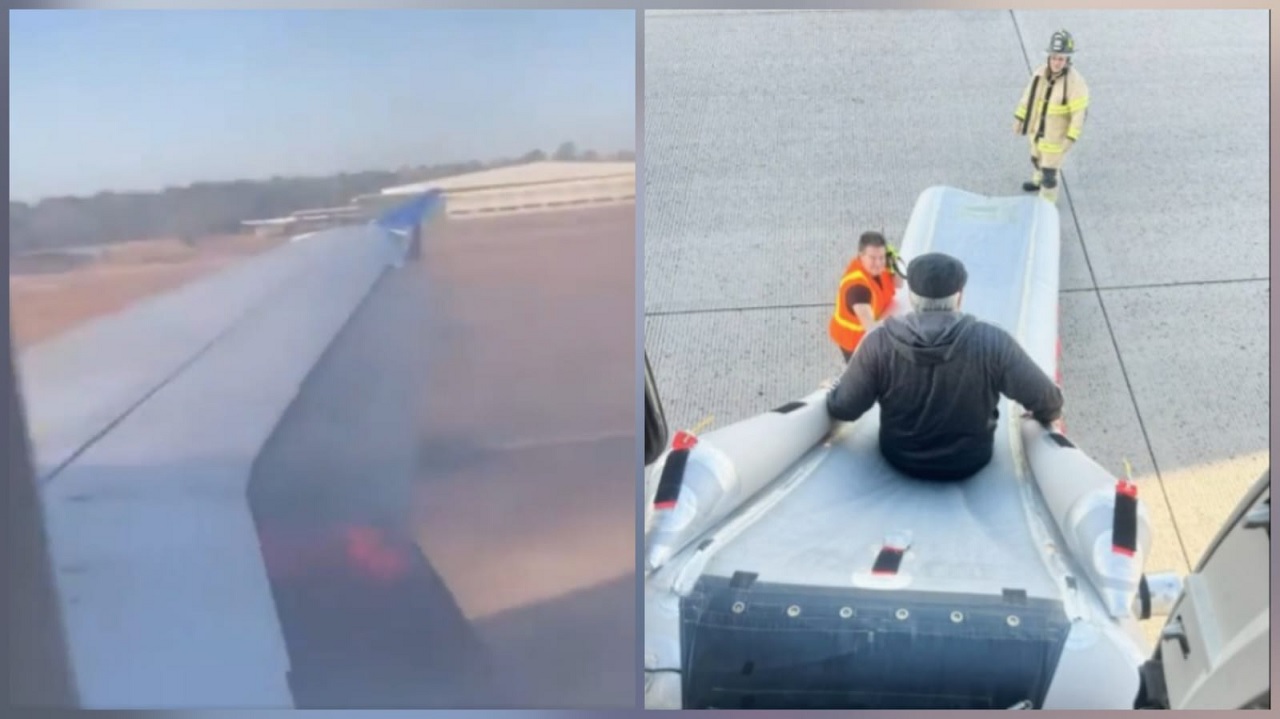 حريق محرك يجبر طائرة على إلغاء الإقلاع وإخلاء الركاب بهيوستن.. فيديو