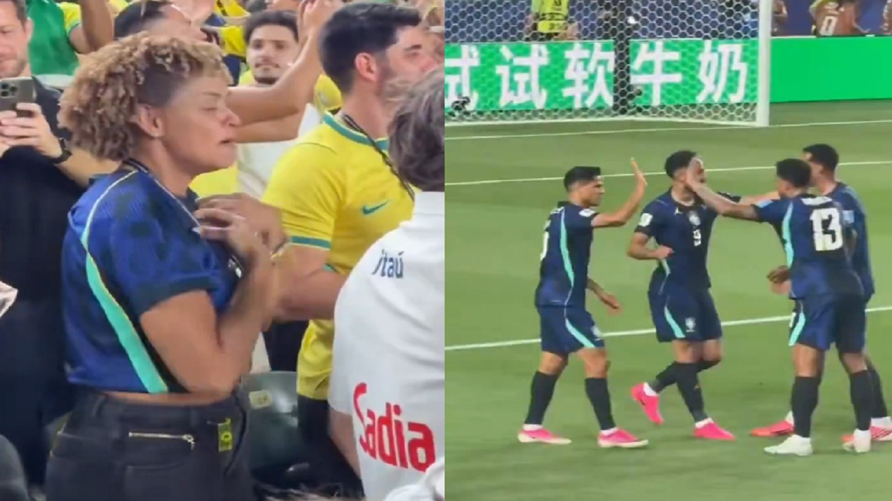 والدة البرازيلي ماتيوس تبكي بعد تسجيل ابنها هدفا في كأس العالم .. فيديو
