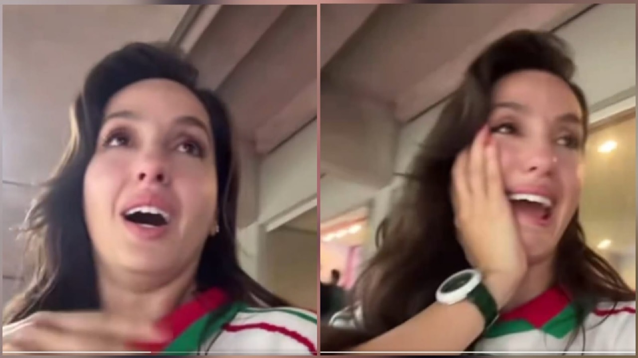 نورا فتحي تنهار بالبكاء بعد تألق بونو وتأهل المغرب.. فيديو