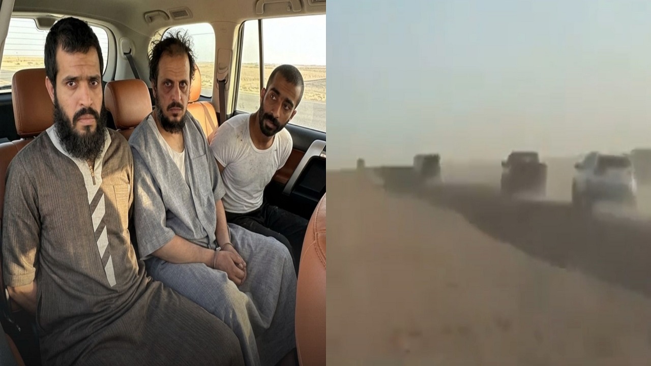 لحظة القبض على السجناء الهاربين في الكويت بعد مطاردة عنيفة.. فيديو
