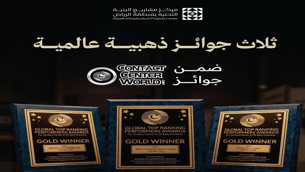 مركز البنية التحتية بالرياض يحقق ثلاث جوائز ذهبية عالمية