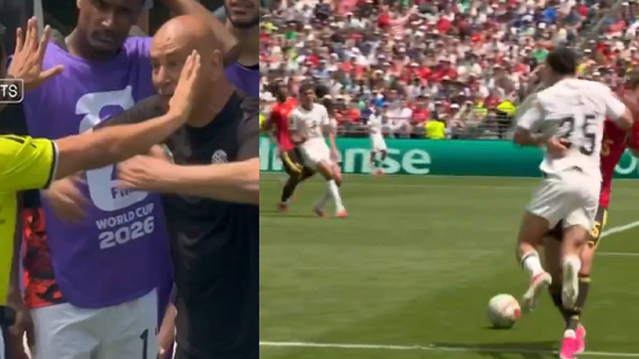 حسام حسن ينفعل على الحكم بعد رفضه احتساب ضربة جزاء لمنتخب مصر.. فيديو