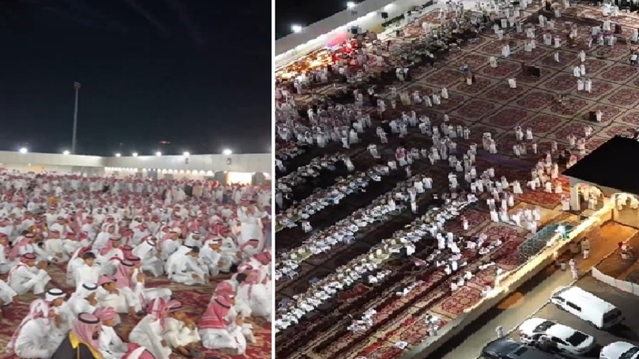 عشيرة سعودية تحتفل بإقامة زواج جماعي لشبانها بشكل سنوي في تبوك.. فيديو