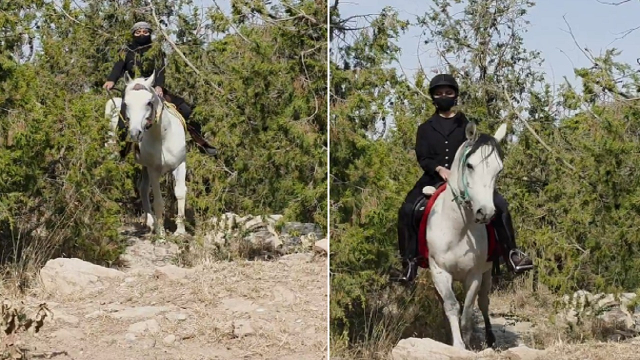 قصة شغف أم وابنتها بالخيل في قمم عسير .. فيديو
