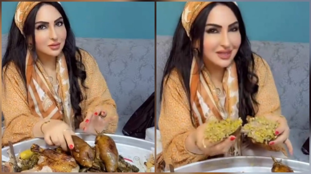 زينب العسكري تستمتع بتناول الحمام المحشي : إيه الدلع ده.. فيديو