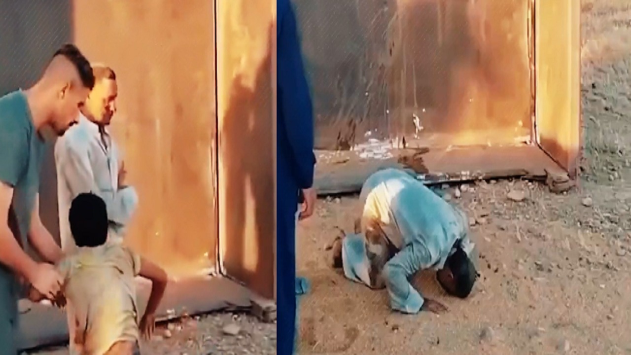 أب يسجد شكراً لله بعد نجاته وابنه من حادث مروع بالعراق.. فيديو