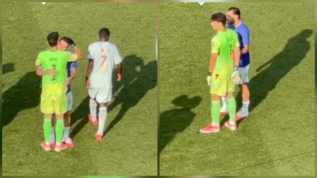 ثيو هيرنانديز يواسي بونو بعد وداع المونديال.. فيديو